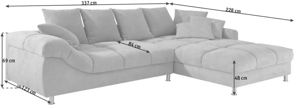 Canapé d'angle sejour Prestige Gris – Image 3
