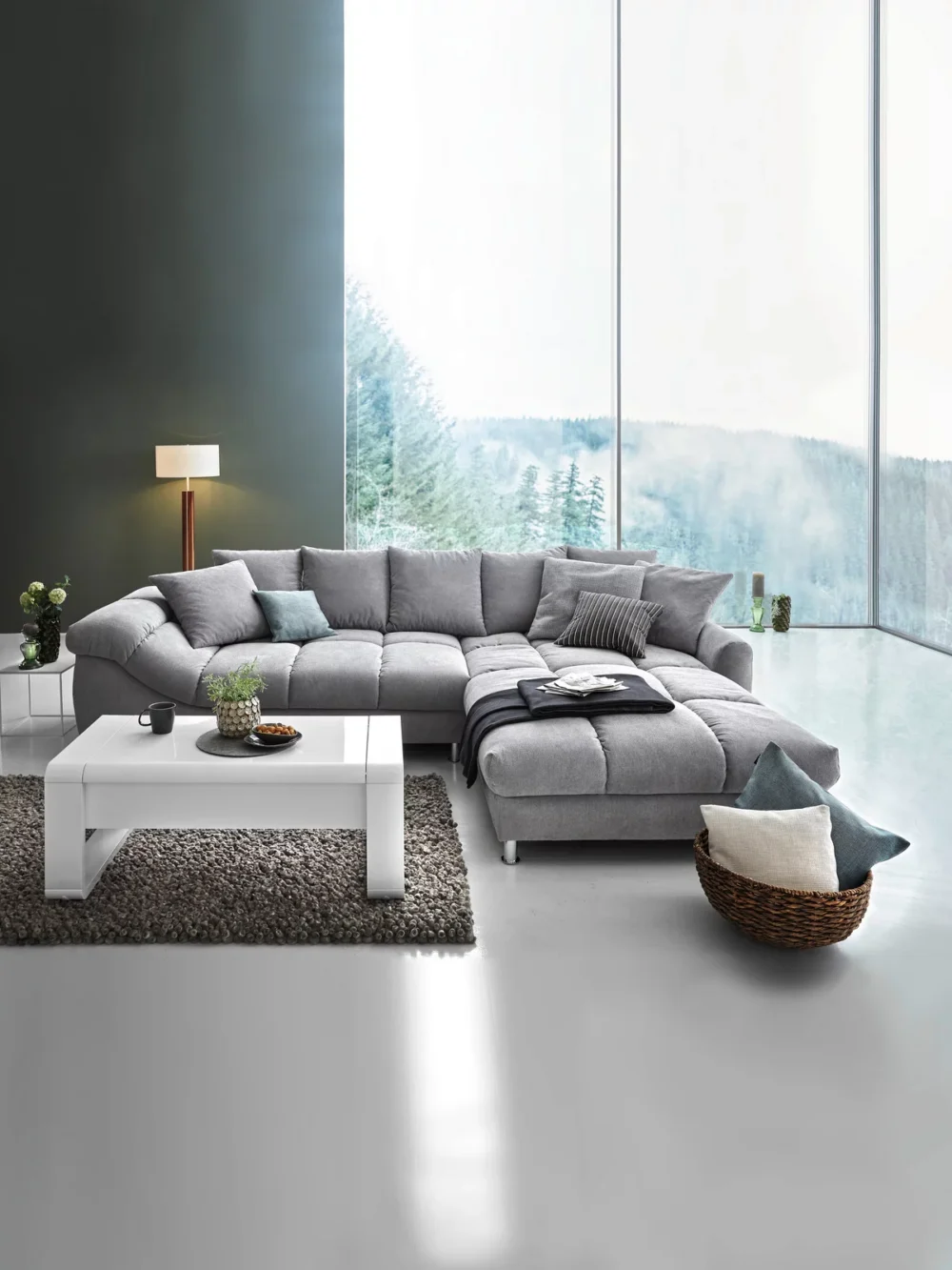 Canapé d'angle sejour Prestige Gris