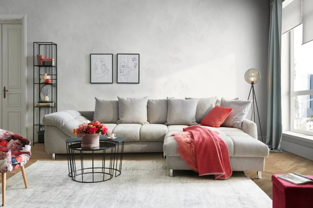 Canapé d'angle sejour Prestige Gris – Image 5